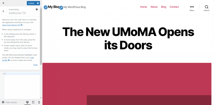 WordPress additional css