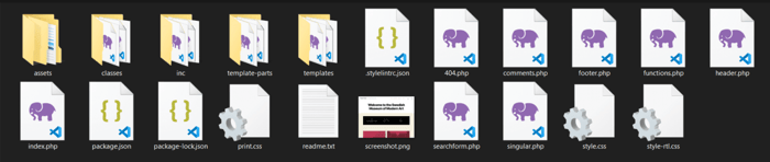 WordPress code files