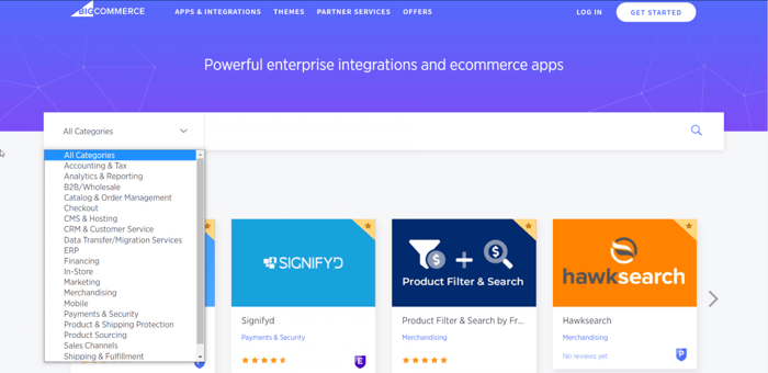 BigCommerce app store