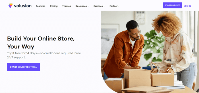 Volusion vs BigCommerce - Volusion homepage