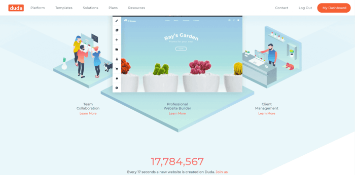 Duda vs Wix: Duda home page
