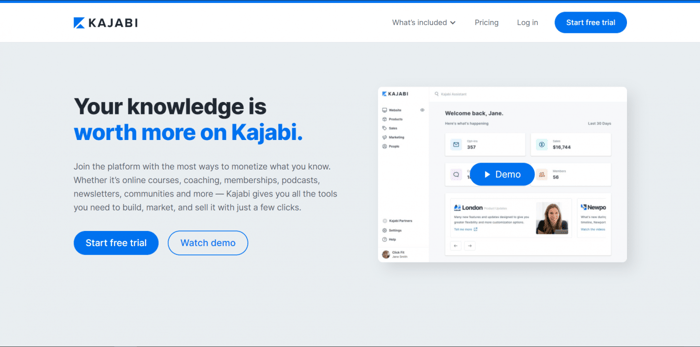 Kajabi home page