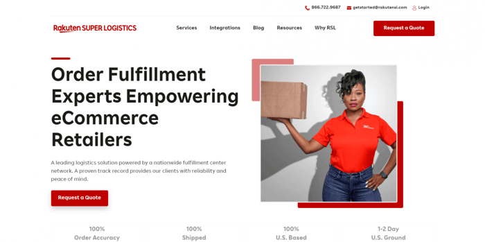 Rakuten Super Logistics Webflow website examples