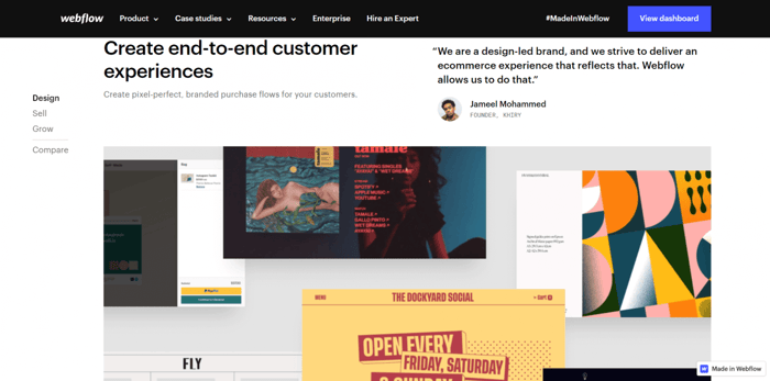 Webflow brand-first commerce