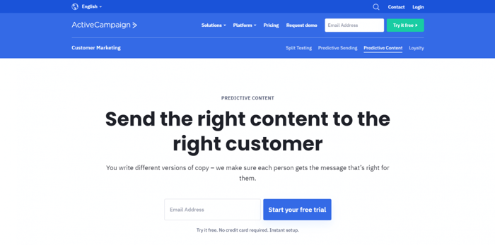 ActiveCampaign Predictive Content