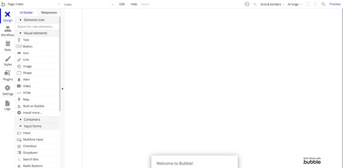 Bubble design graphical interface