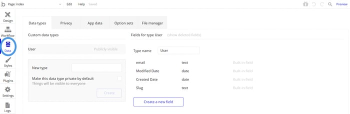 Bubble data tab