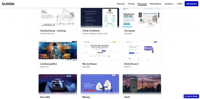 Bubble showcase apps examples