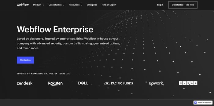 Webflow enterprise plan