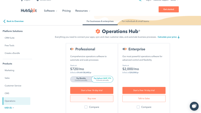 Operations hub enterprise