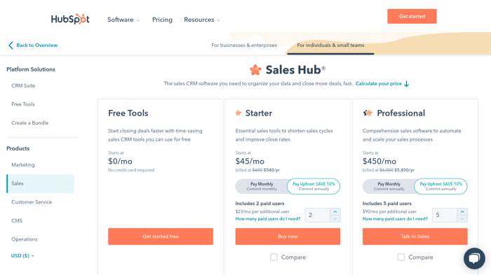 sales hub individuals