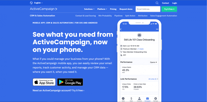 ActiveCampaign mobile app