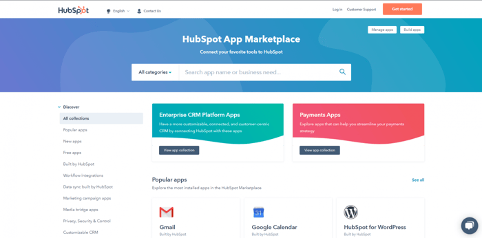 HubSpot app marketplace