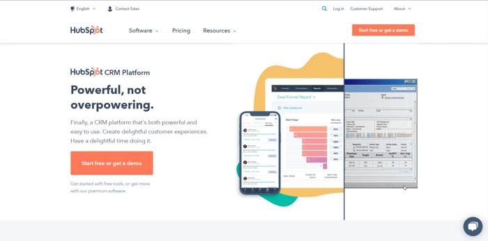 HubSpot home page
