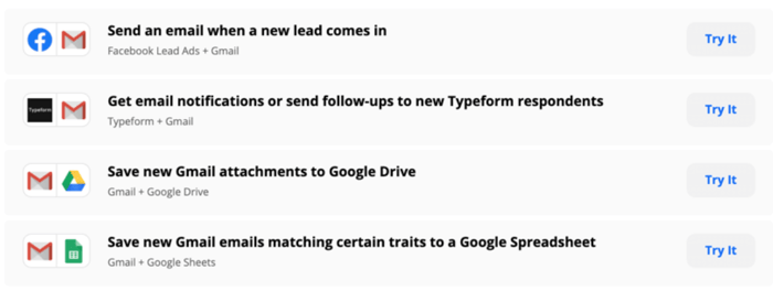 Zapier zaps