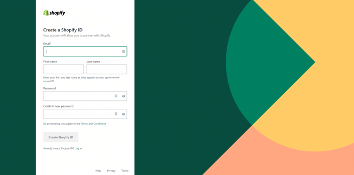 Shopify affiliate program application