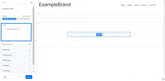 Kajabi code section