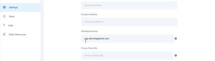 HighLevel white label domain