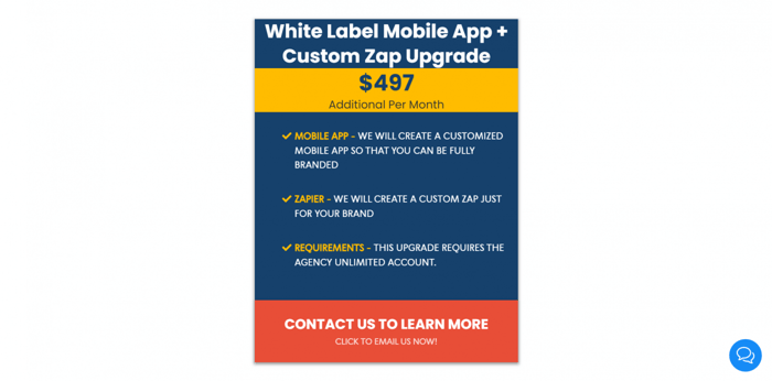 What is HighLevel white label: mobile app plan upgrade