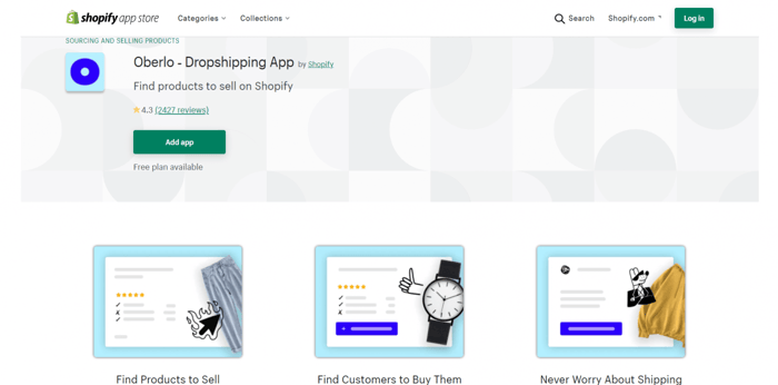 Shopify App Store Oberlo