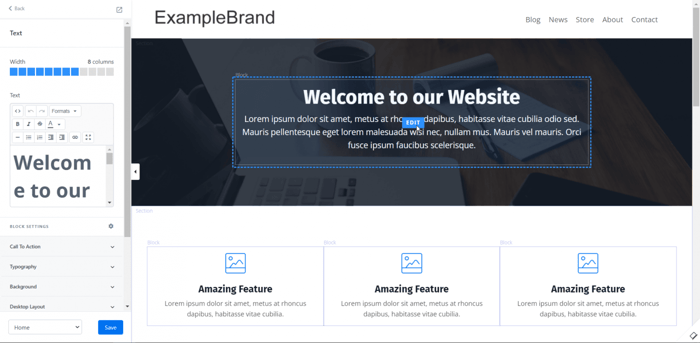 Kajabi site builder editor