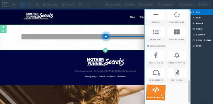 ClickFunnels custom js html element