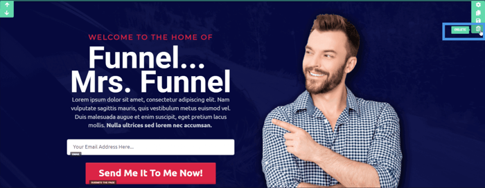 ClickFunnels delete section