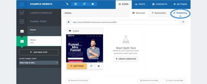 ClickFunnels - publishing