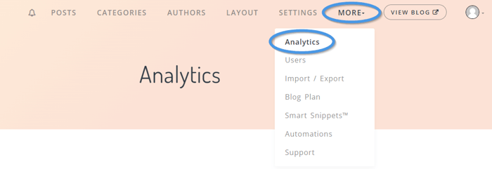 Accessing Analytics page