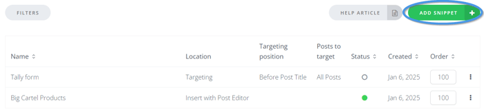 Accessing Smart Snippets