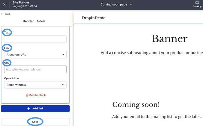 Adding an external blog link to Thinkific's site menu