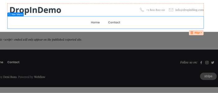 Create a blog on Webflow: Add a blog link to your site's menu