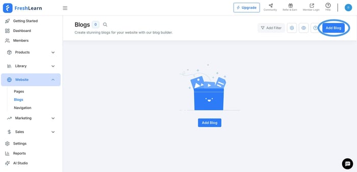 Adding a new blog post in FreshLearn