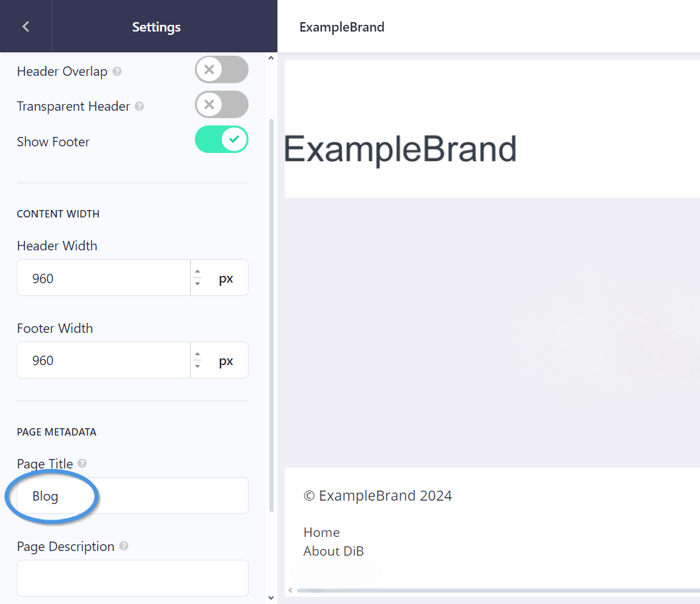 Add Page Name