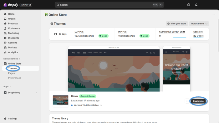 Customize your Shopify theme