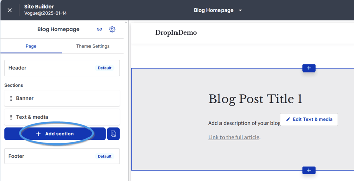 Add a Text and Media section in Thinkific's editor
