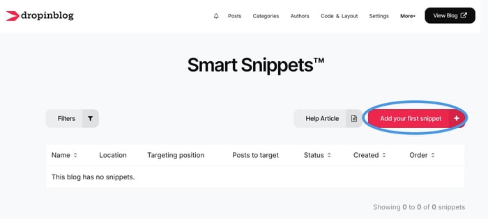 Adding a Smart Snippet
