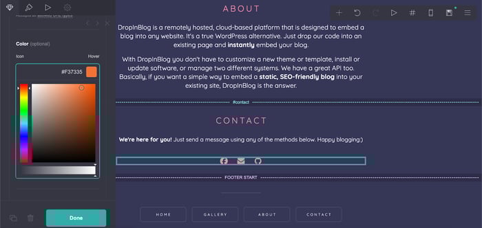 Adding hover effect in Carrd