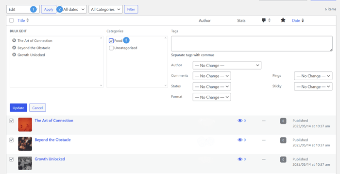 Add a second blog to WordPress: Assign posts to a category