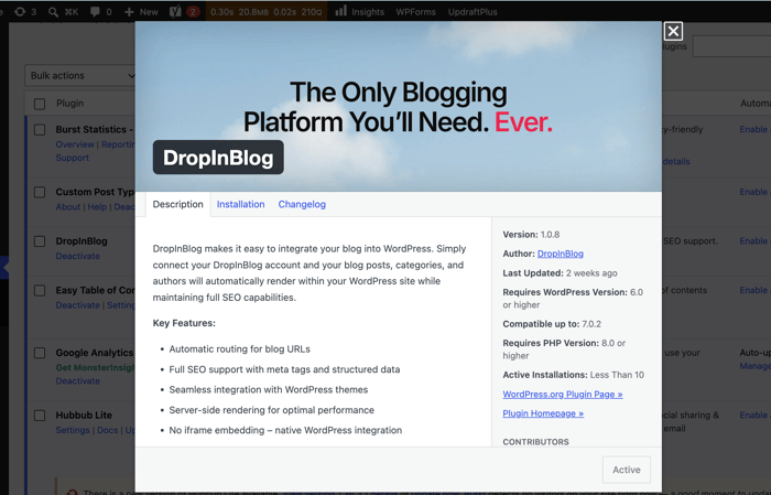 Best WordPress blog plugins: DropInBlog