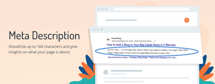 Big Cartel SEO: Meta description