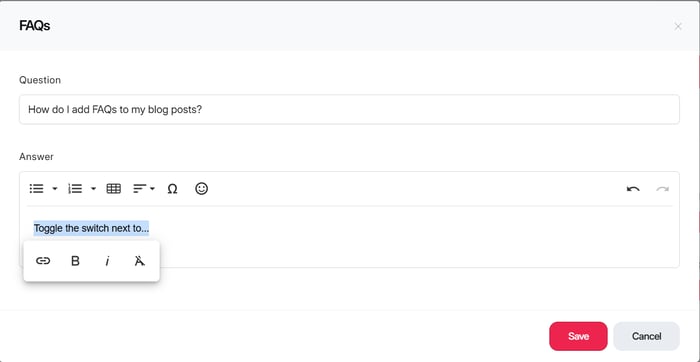 The DropInBlog FAQ Builder