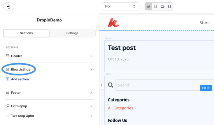 Customize blog listing in Kajabi