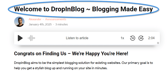 Blog post title