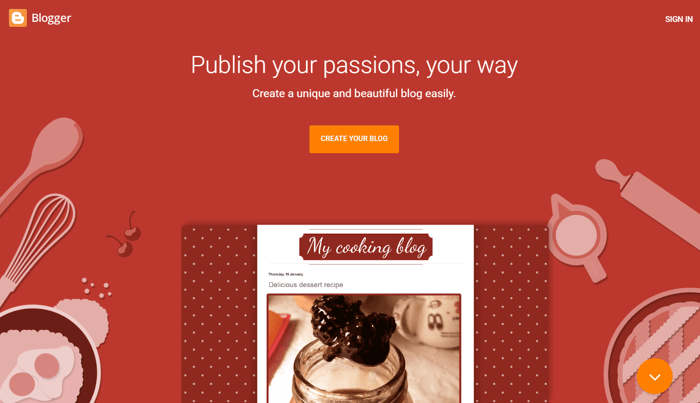 Blogger homepage