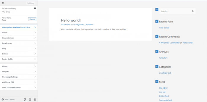 WordPress editor