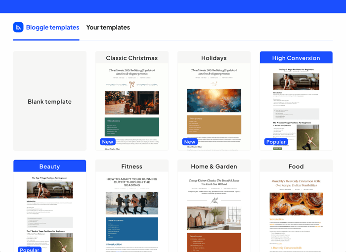 Bloggle templates