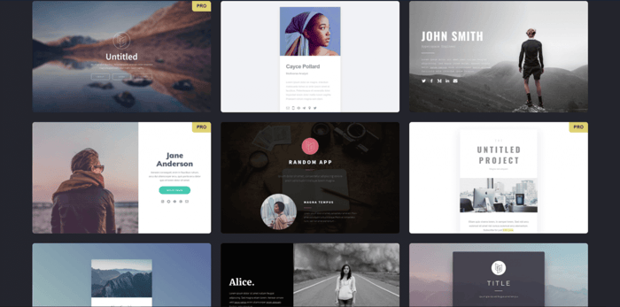 Carrd website templates