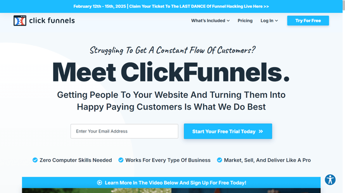 ClickFunnels 2.0 Review: Homepage