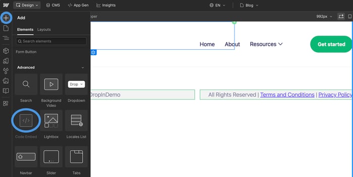 Webflow blog install step